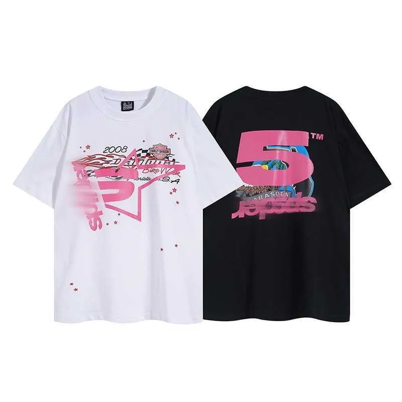 Herren T-Shirts Sp5der Shirt Spider T-Shirt Herren Designer Grafik T-Shirts Schwarz Rosa Weiß Rot Grün Tops Mann Mode Sommer Casual Shorts Ärmel ClothesU