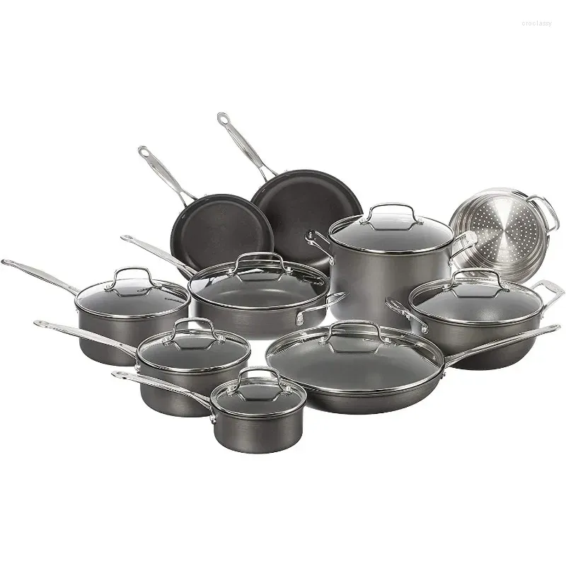 Batterie de cuisine Cuisinart Ensemble de 17 pièces Chef's Classic Antiadhésif Anodisé Dur 66-17