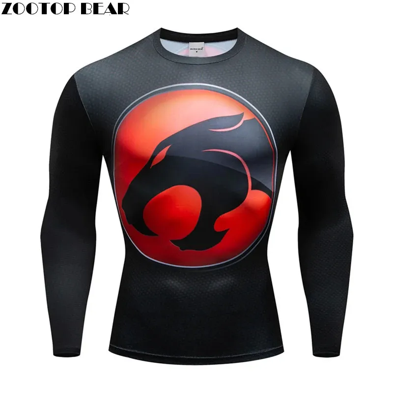 3D Printed Tshirt Men Compression Shirts Long Sleeve Tops Fitness Tshirts Novelty Slim Tights Male Cosplay Costume Quick drying 240129