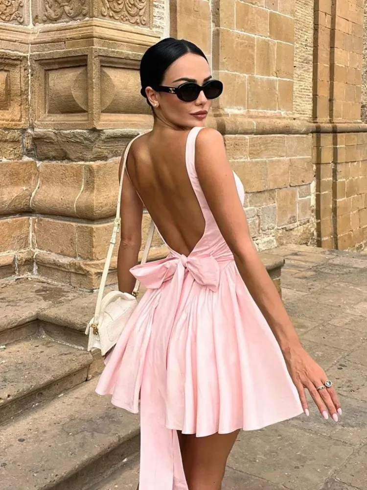 Backless Suspender Elegant Chiffon Casual Sundress Dress Backless Suspender Elegant Chiffon Casual Sundress Dress