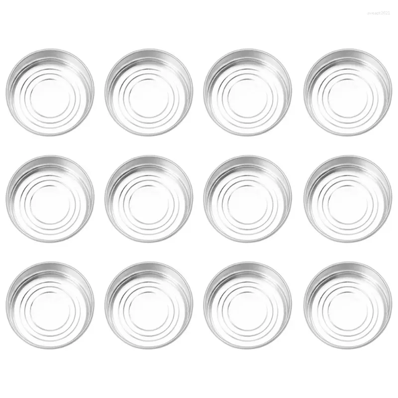 Bougeoirs en aluminium pour bougies chauffe-plat, étui vide: 50 pièces, support rond en métal, chandelier de mariage en étain pour bougies chauffe-plat