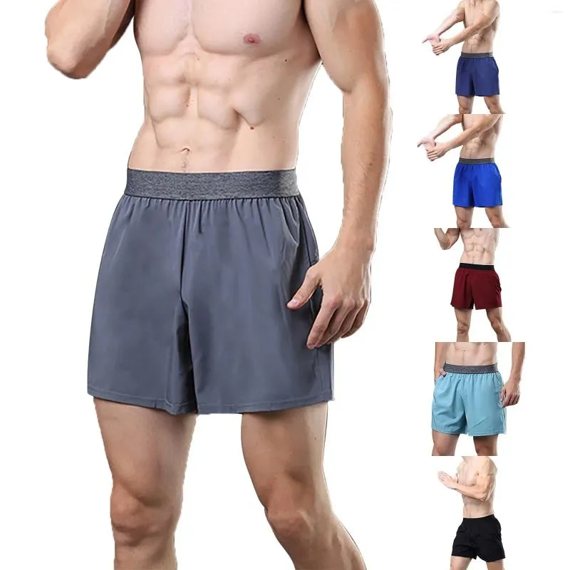 Shorts masculinos esportes verão ao ar livre fitness secagem rápida correndo casual frente plana para homens confortável