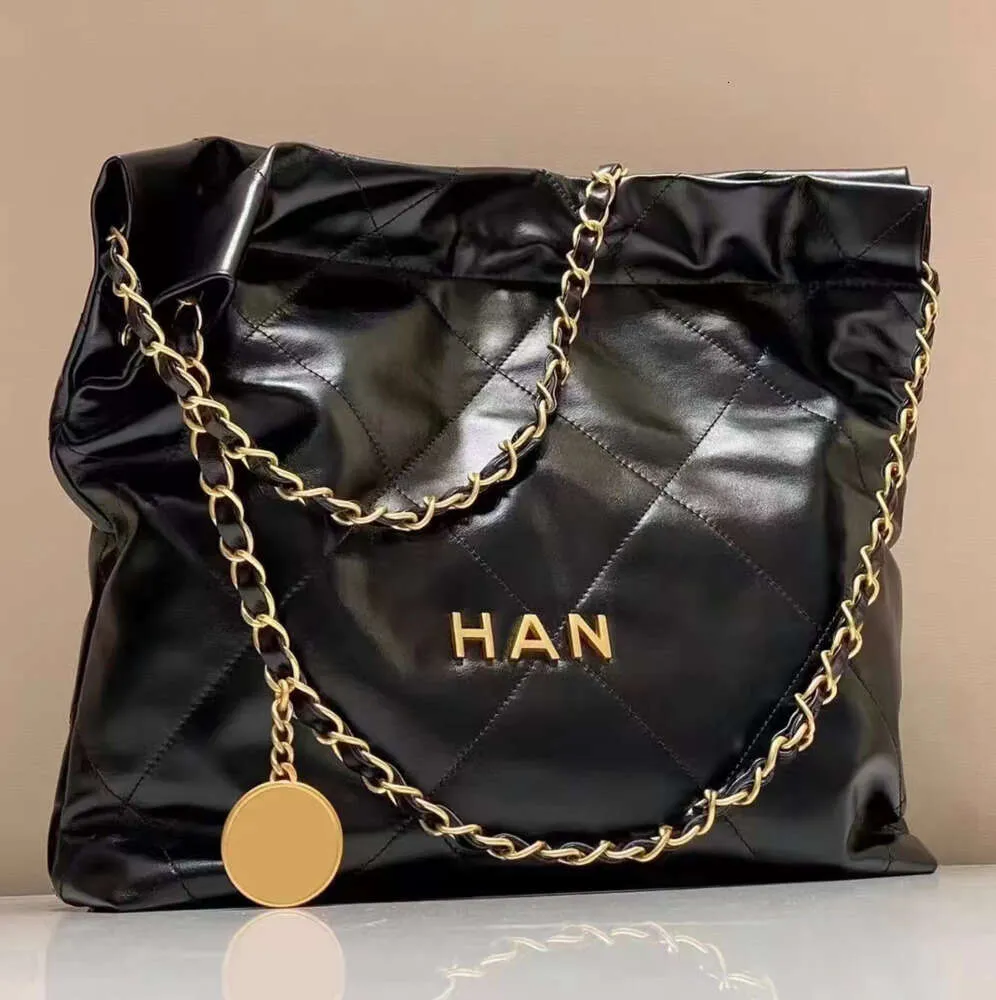 100% Genuine Leather Chain Shoulder Bags Luxury Brand Designer Fashion Women Oil Wax Shopping Tote Purses And Handbags Casual Large Capacity Bucket Bag