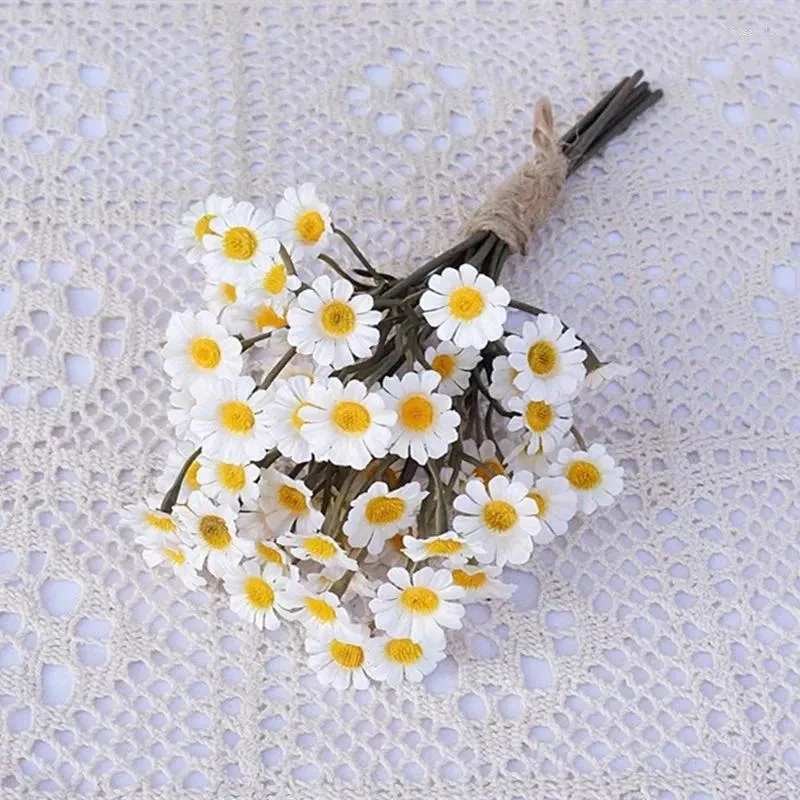 Flores decorativas americanas vintage margarida flor de seda artificial decoração de festa de casamento flor artificial decoração de casa flores