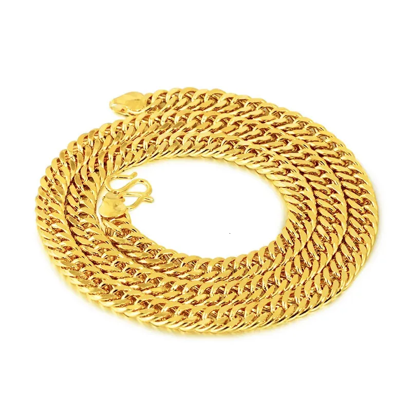 8mm 22K Gold Filled Collana di gioielli per uomo Donna Bijoux Femme Collare Mujer Naszyjnik Solido Bizuteria 240125