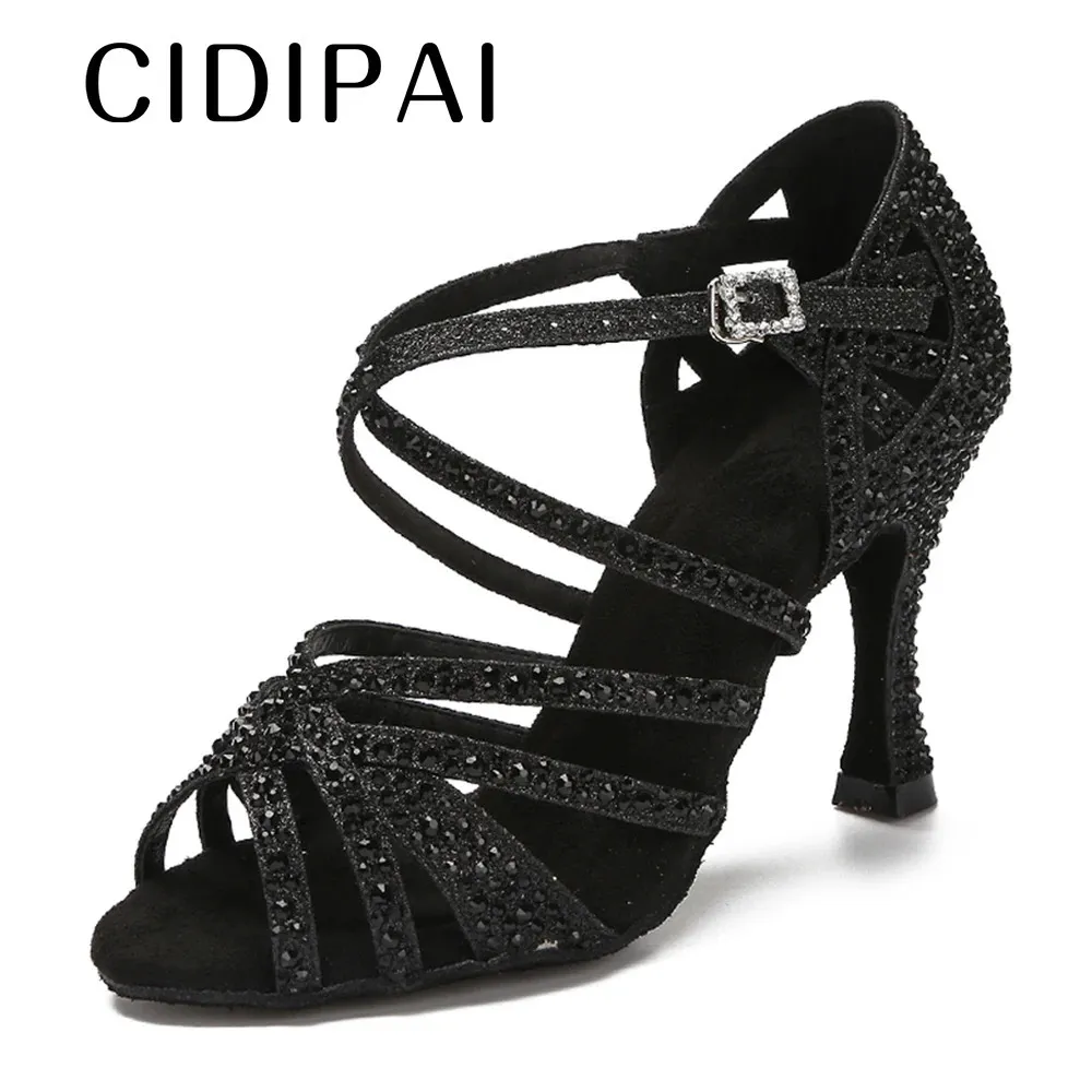 CIDIPAI Latin Dansschoenen Vrouw Salsa Prestaties Ballroom Glanzende Dansschoenen Indoor Party Schoenen Gouden Dames Trouwschoenen 240124