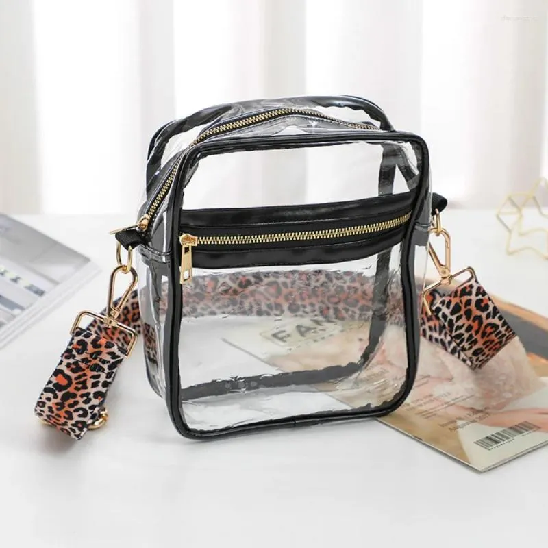 Torby wieczorowe Clear PVC Crossbody Sling Kobiety Vintage Guitar Pasek Torba na ramię Kobieta Stadion Messenger Stadium Zatwierdzony