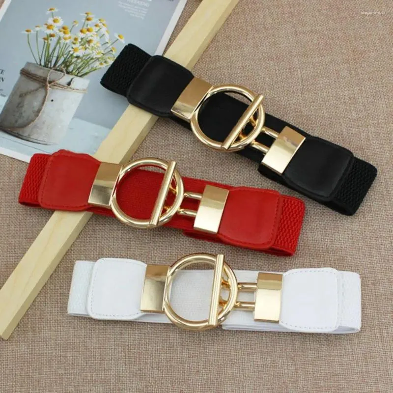 Belts Lady Dress Waist Strap Anti-slip Alloy Buckle Anti-break Solid Color Band Clothes Matching