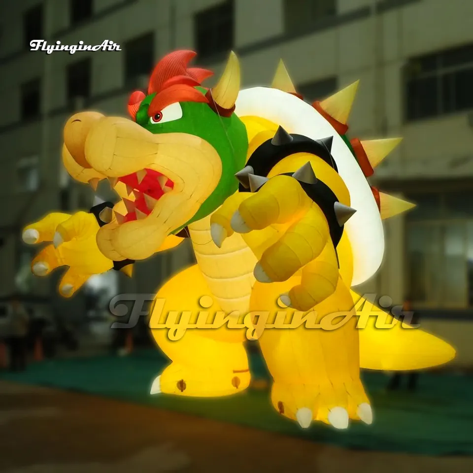 wholesale Magnifique grand modèle de personnage de dessin animé gonflable Bowser King Koopa Evil Turtle avec ventilateur pour spectacle d'événement