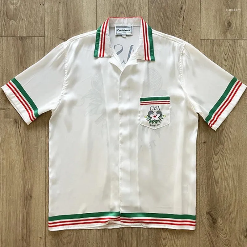 Männer Casual Hemden CASA BLANCA Homme Vetement Seide CASABLANCA Hemd Männer Frauen 2024 Frühling Und Sommer Top Tees