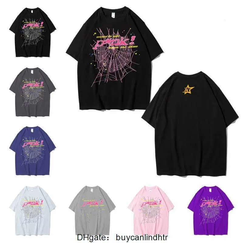 Футболка с пауком Sp5der Young Thug 555555, летние футболки для мужчин и женщин, модная черная, розовая одежда в стиле хип-хоп с короткими рукавами Pi9p