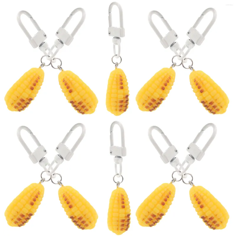 Keychains 10 PCS Key Chain Food Keychain Bag Play Play Purse Hanging Charms Mini Simulation Keyring Artificial Lovers