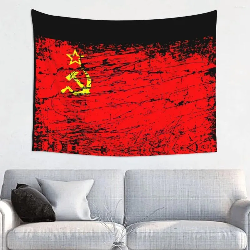 Tapices Unión Soviética URSS Rusia Bandera para dormitorio Dormitorio CCCP Hippie Tapiz colgante de pared Decoración del hogar