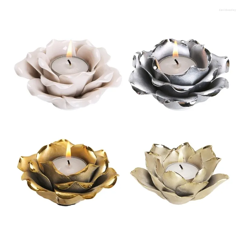 Candle Holders Flower Holder Ceramic Tea Light Candlestick Stand Table Decor For Home Wedding Dining Centrepieces