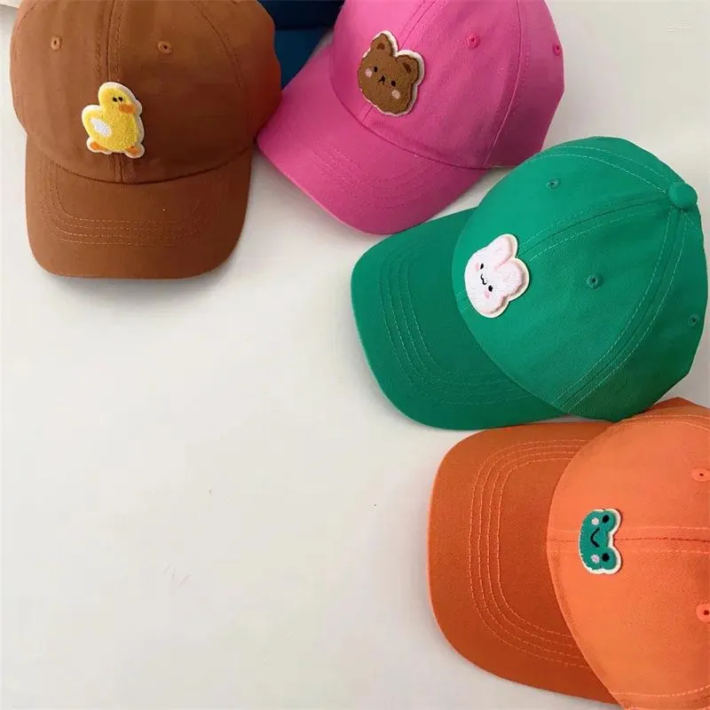 Casquettes de baseball Casquette de dessin animé pour enfants Version coréenne décontractée Chapeau pare-soleil à large bord Garçons et filles Baseball mignon