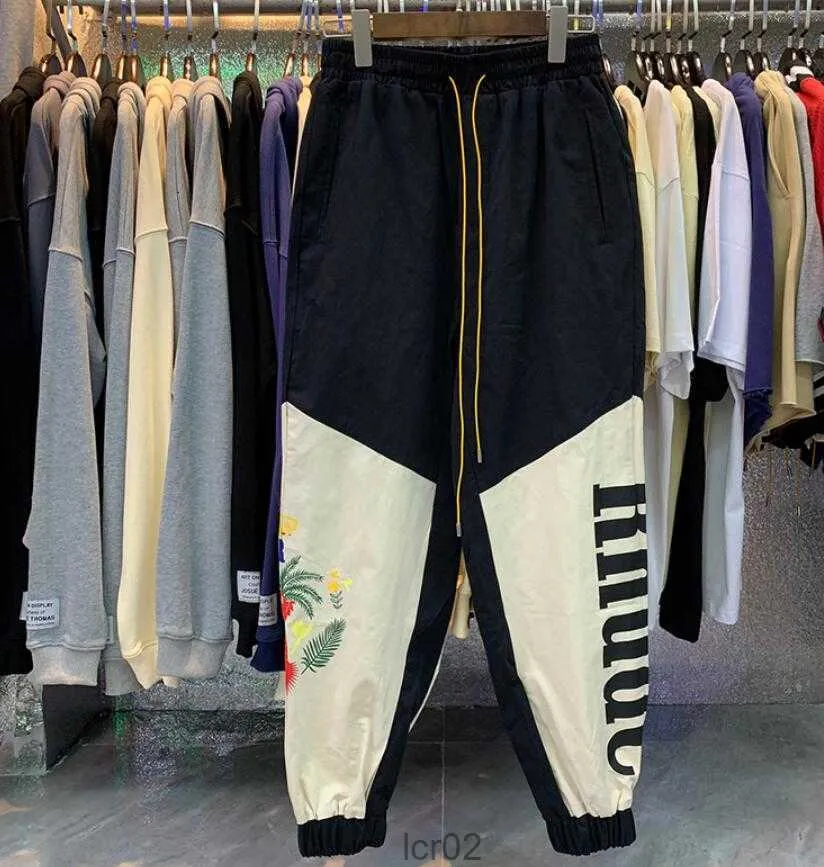 Calças masculinas outono joggers algodão luxo sweatpant jogging casual calças botton rhude