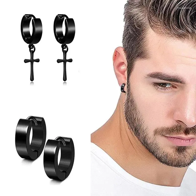 Ohrstecker Rinhoo 1 Paar Punk Schwarz Mehrere Stile Edelstahl Für Frauen Männer Gothic Street Pop Hip Hop Ohrschmuck