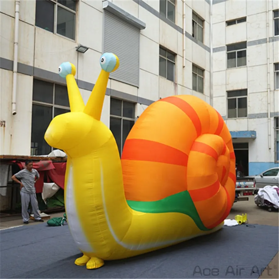 Animal gonflable attrayant d'escargot gonflable de 2.5 m/3 m/4 m L pour la publicité/décoration de fête/spectacle en gros