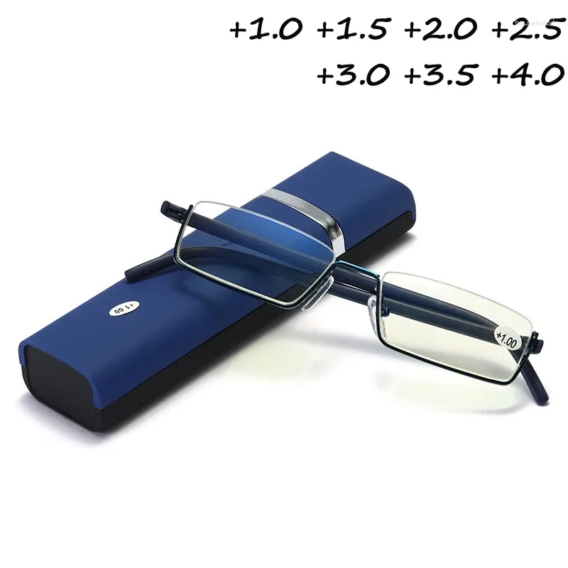 Солнцезащитные очки TR90, очки для чтения в оправе, очки унисекс с защитой от синего света, деловые очки для мужчин и женщин, очки для пресбиопии с диоптриями до 4,0