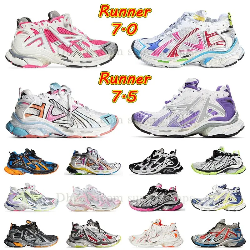 Track Runner 7.5 7 7.0 Designer-Schuhe Womens Mens Shoes Big Size 12 Paris Runners 77.0 Platform Sneakers Triple S All Black and White Retro Brown Beige vandringstränare