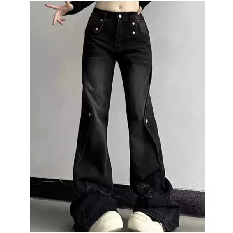 パンツ y2k black denim flare buggypants archive DHgate.com:Y2K Baggy Flare Jeans - Oversized Black Denim