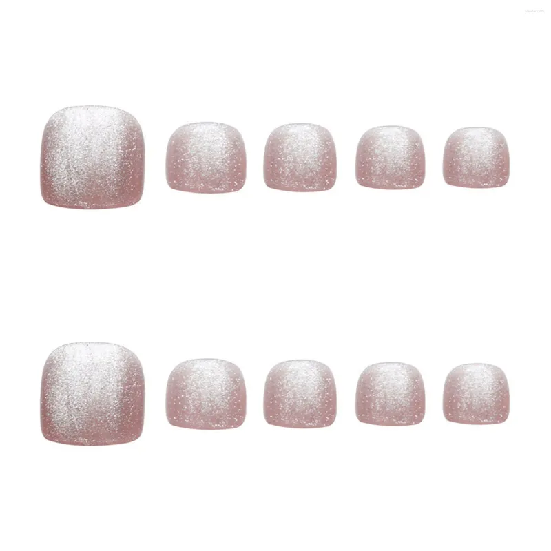 Unghie finte Unghie dei piedi in cristallo rosa chiaro Pezzi grandi Paillette Eleganti per accessori per feste Nail art Starter