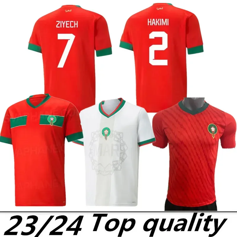 2023 2024 home 22 World Cup Morocco soccer jerseys home away White green 23 24 maillot de foot Ziyech Boufal FAJR Munir Ait Bennasser Amrabat football shirts