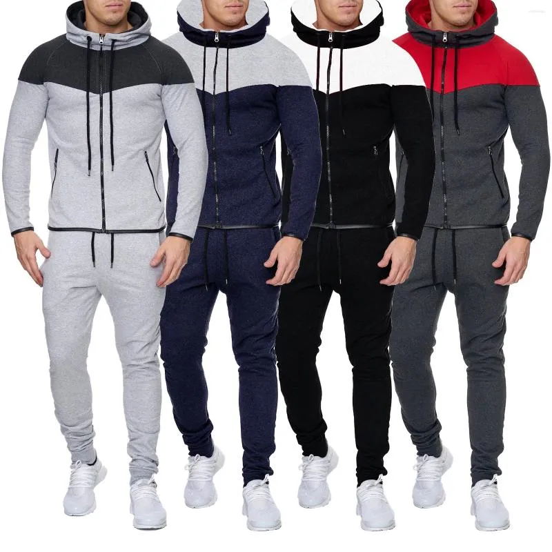 Fatos masculinos casual com capuz moletom calças esportivas terno coreano conjunto de luxo social 2 peça pullovers harajuku roupas de moda vintage