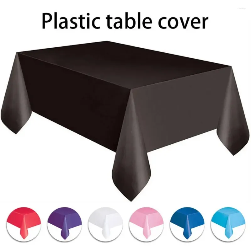 Bordduk Stor plast Rektangulär täckparti fast färg födelsedag fyrkantig engångsduk