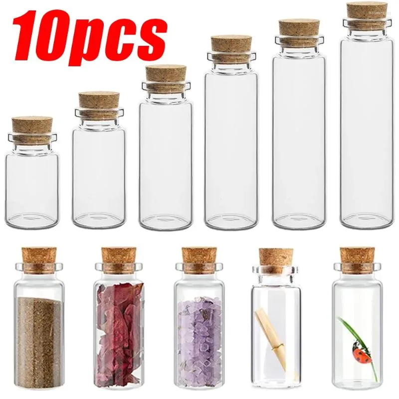 Flaschen 10 stücke Mini Glas mit Kork DIY Geburtstagsgeschenk Transparent Leere Nachricht Wunschflasche Weihnachten Hochzeit Party Dekoration