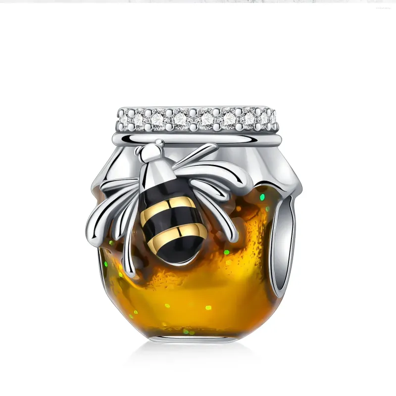 Pierres précieuses en vrac 925 en argent Sterling abeille Pot de miel série animale perles breloque ajustement Original bracelets à breloques femmes bijoux à bricoler soi-même cadeau