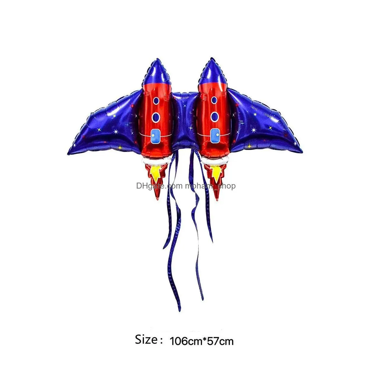 その他のイベントパーティーのサプライバックハンギングロケット風船翼供給ヘリウムアルミニウムフィルム漫画漫画kids mticolor素敵な誕生日e