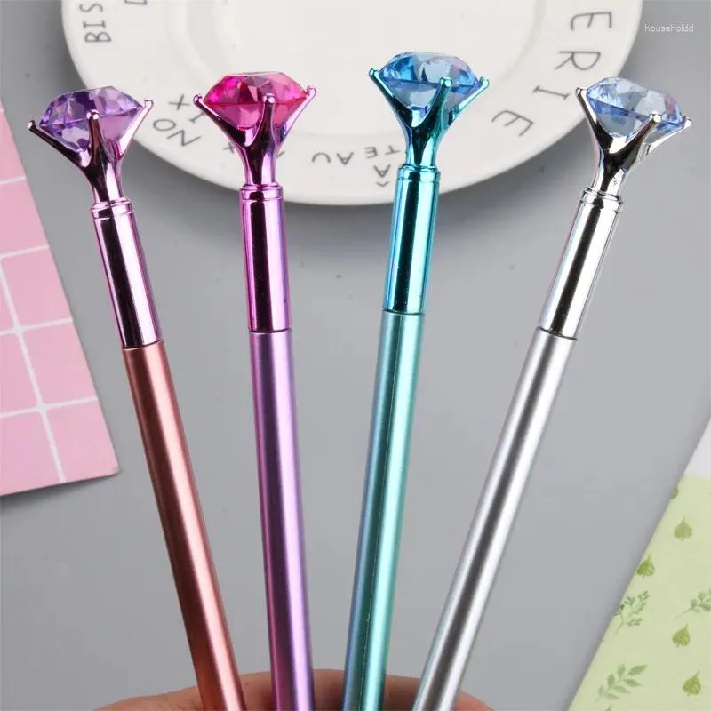 40pcs Color Diamond Head Gel Pen Korean Students Creative Stationery Plastic Blue Refill Children Student Gift