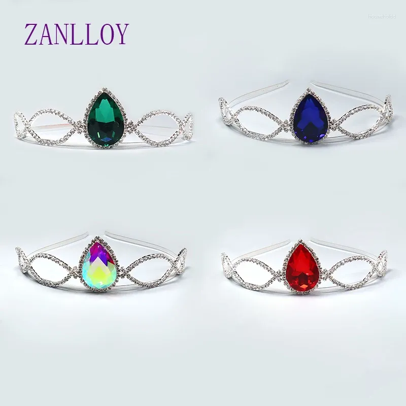 Pinces à cheveux ZANLLOY mode exquise couronne de cristal coloré dames bijoux de fête princesse anniversaire bande de mariée cadeau de mariage