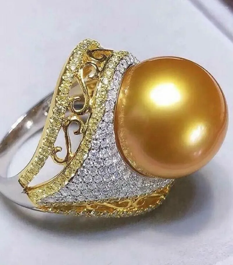 Cluster-Ringe, riesig, 10–11 mm, 11–12 mm, 12–13 mm, echter natürlicher runder Akoya-Perlenring aus 925er Weißgold in Geschenkbox