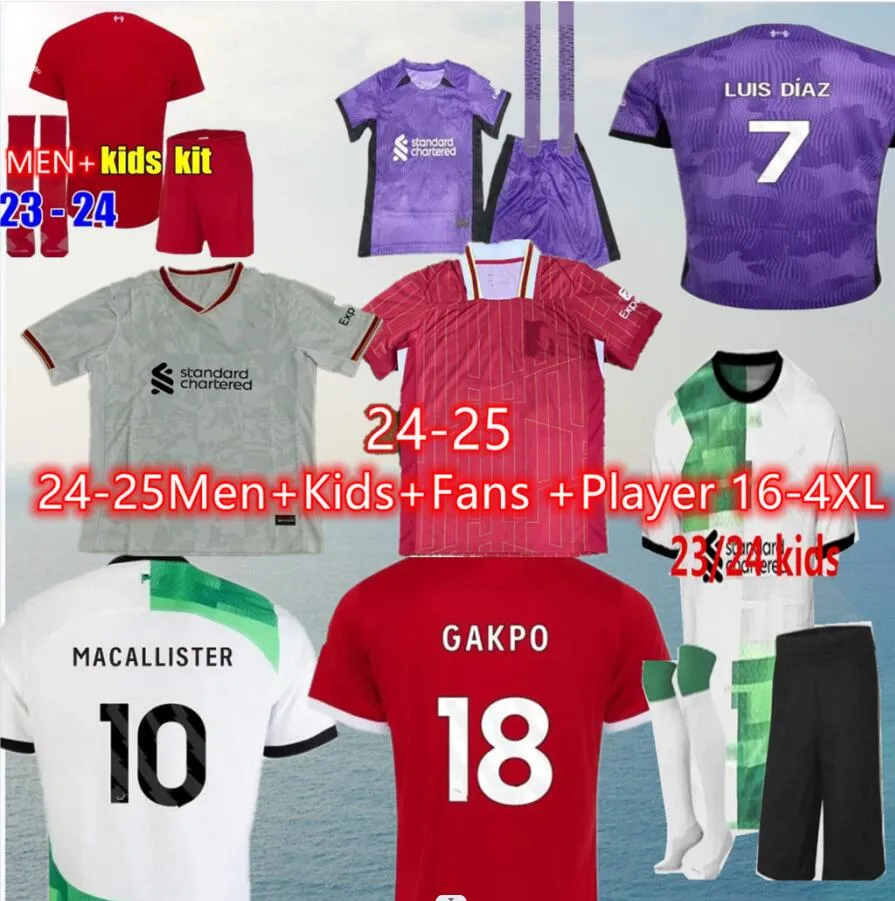 New 23 24 25 LVP Soccer Jerseys Szoboszlai Gakpo Luis Diaz 2023 2024