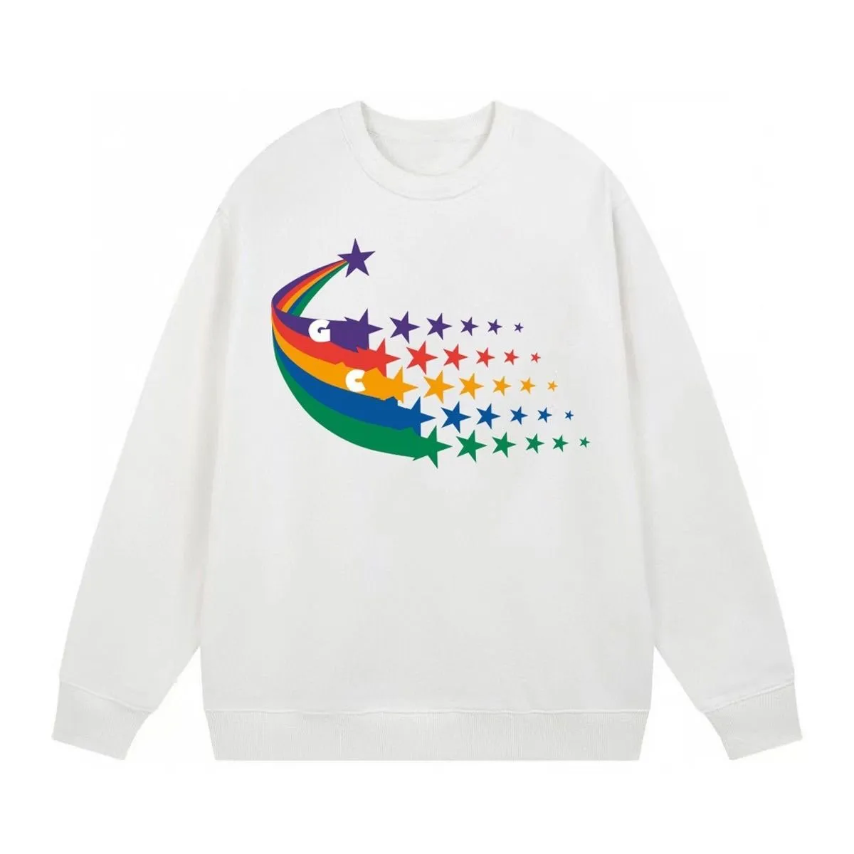 Mulheres Designers Camisola Hoodies Mens Outono Designer Hoodies Pulôver Moletons Meteor Rainbow Impressão Círculo Hoodie Casal Redondo Pescoço Suéter Oversize