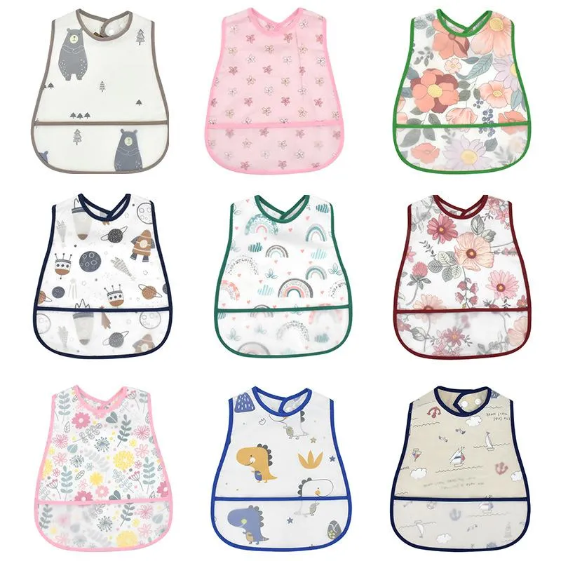 Bibs Burp Cloths High Quality Adjustable Baby Bib Eva Cotton Cartoon Waterproof Feeding Girls Boys Cloth Drop Delivery Ott9K