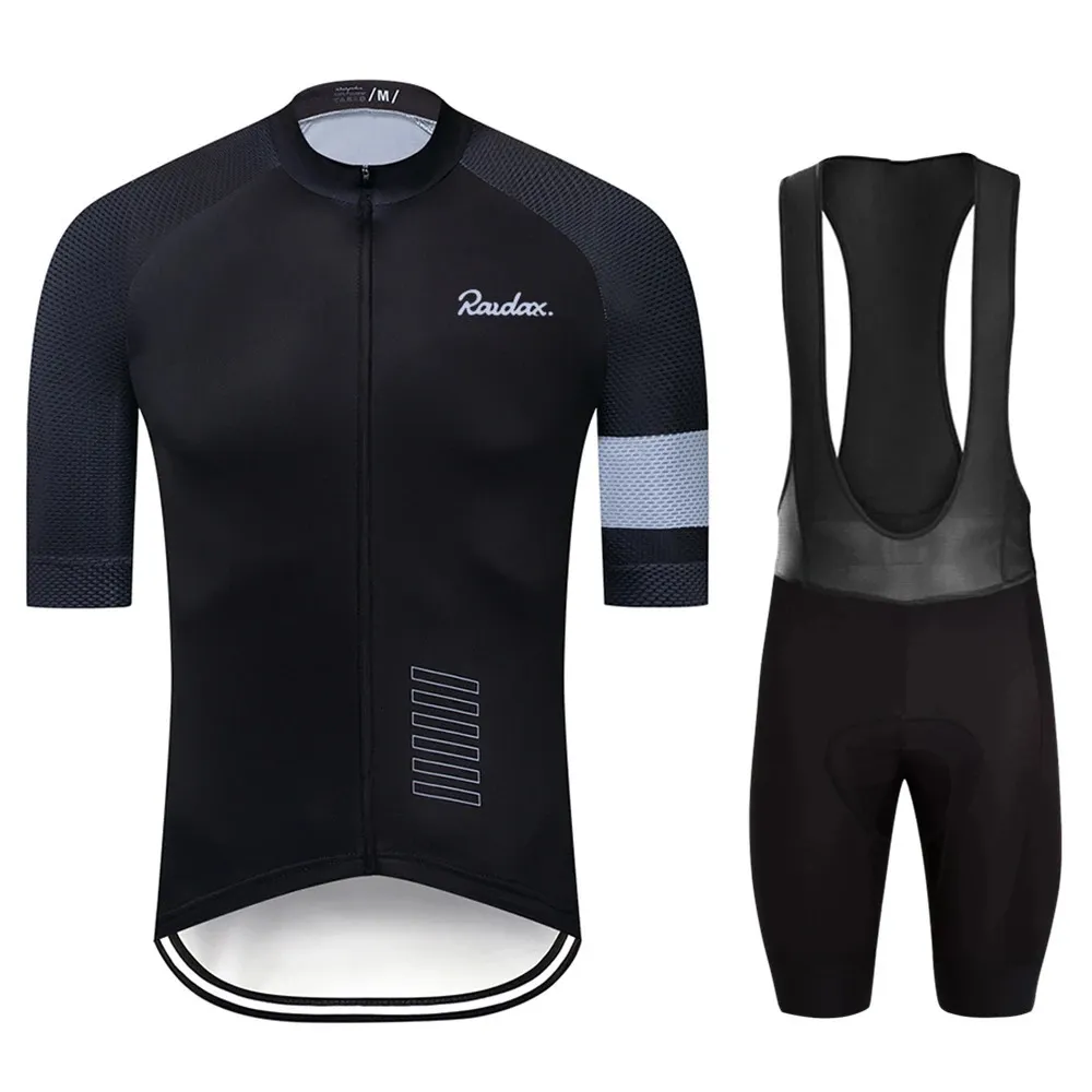 Raudax Cycling Set Man Jersey Short Sleeve Bicycle Clothing Kit MTB 자전거 자전거 착용 트라이 애슬론 Maillot Ciclismo 240202
