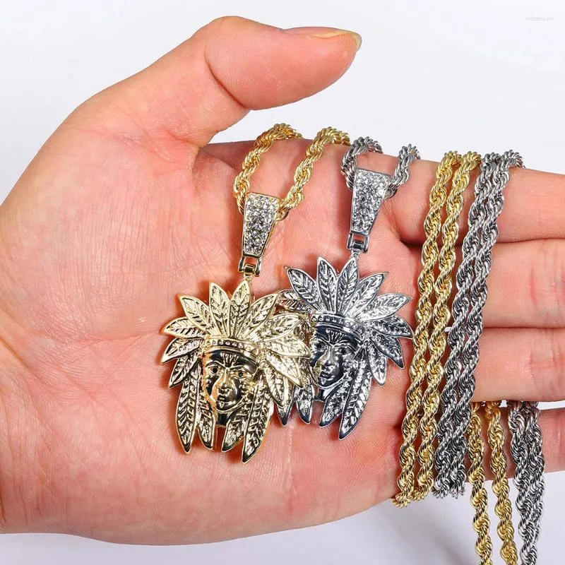 Ожерелья с подвесками, классическое ожерелье с головой шейха и веревочной цепочкой шириной 4 мм для ювелирных изделий унисекс