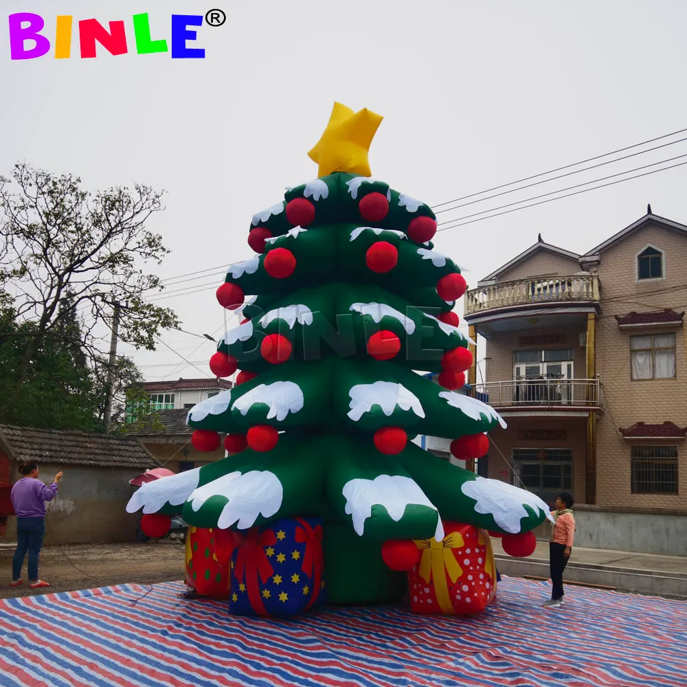 vendita all'ingrosso 10 mH (33 piedi) con ventilatore gigante albero di Natale gonfiabile per la decorazione di eventi all'aperto idee per feste di Capodanno