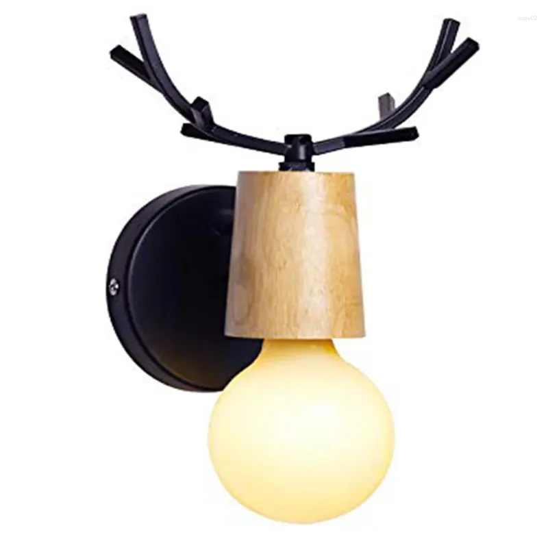 Wandlamp Nordic Modern Blaker Gewei Licht Metaal Hout Bedlampjes Voor Slaapkamer Woonkamer Keuken Binnenverlichting