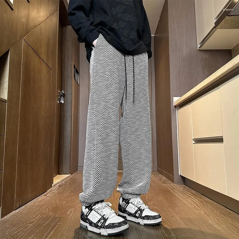 Men's Pants Spring Men Sweatpants Twill Tapered Trousers Male Drawstring Waist Fashion Long Joggers Man