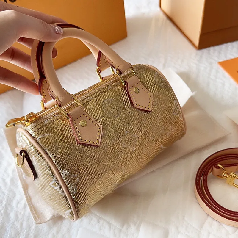 Small Gold Bag Designer Fashion Womens Mini Shoulder Bag 17cm Leather Classic Print Luxury Handbag Adjustable Shoulder Crossbody Bag Makeup Bag Fashion Bags Purse
