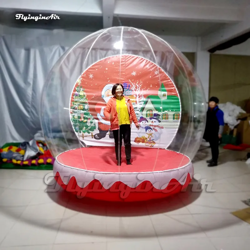 vendita all'ingrosso Pubblicità Globo Gonfiabile Della Neve Di Natale Che Rimbalza Tenda Della Cupola Della Bolla Cabina Fotografica Trasparente Per Adulti All'interno Per La Decorazione Del Cortile