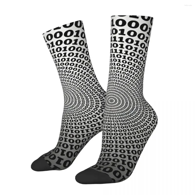 Chaussettes pour hommes Code de cercle drôle rétro codage Geek développeur CPU Style de rue décontracté équipage chaussette cadeau motif imprimé