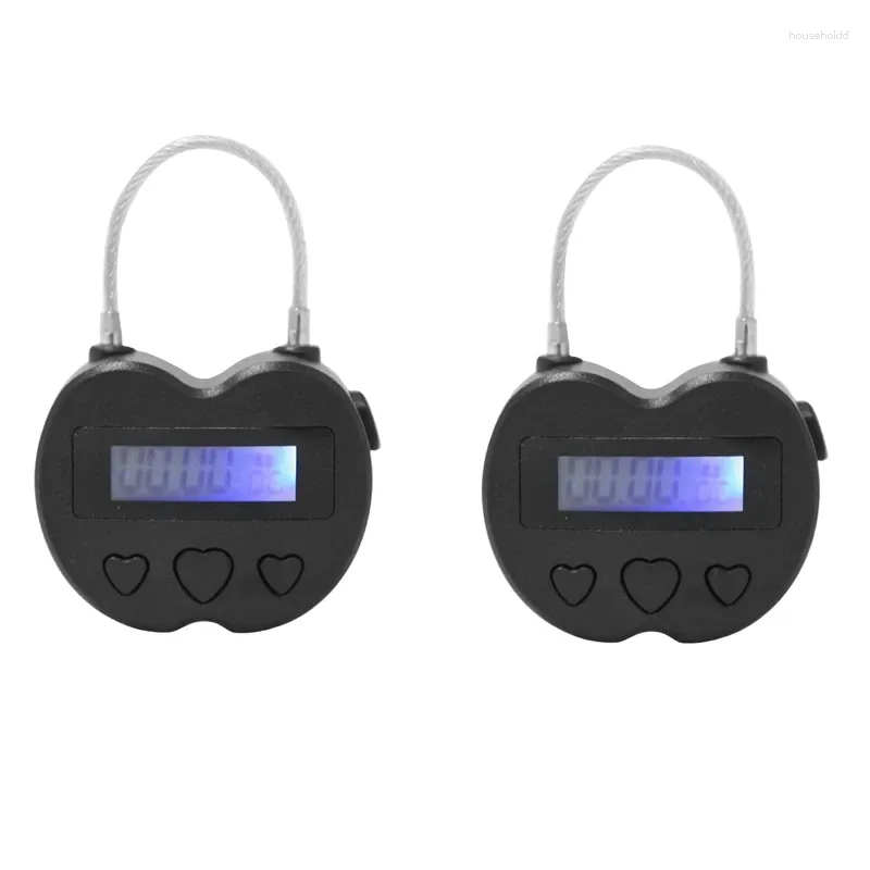 Smart Lock 2X Time Display LCD Multifuncional Temporizador Eletrônico de Viagem Cadeado Temporário Recarregável USB