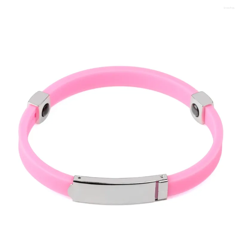 Charm Bracelets Silicone Sports Women Anti-static Bracelet Pink Radiation Protection Waterproof Stylish Casual Bangle For Girl Jewelry Gifts