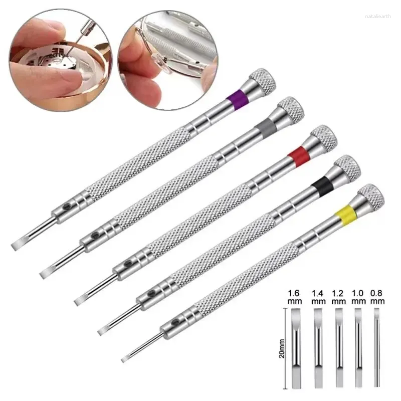 Watch Repair Kits 5pcs/set 0.8-1.6mm Steel Screwdriver For Repairing Portable Tools Band Removal With Mini Link Pins Watchmaker