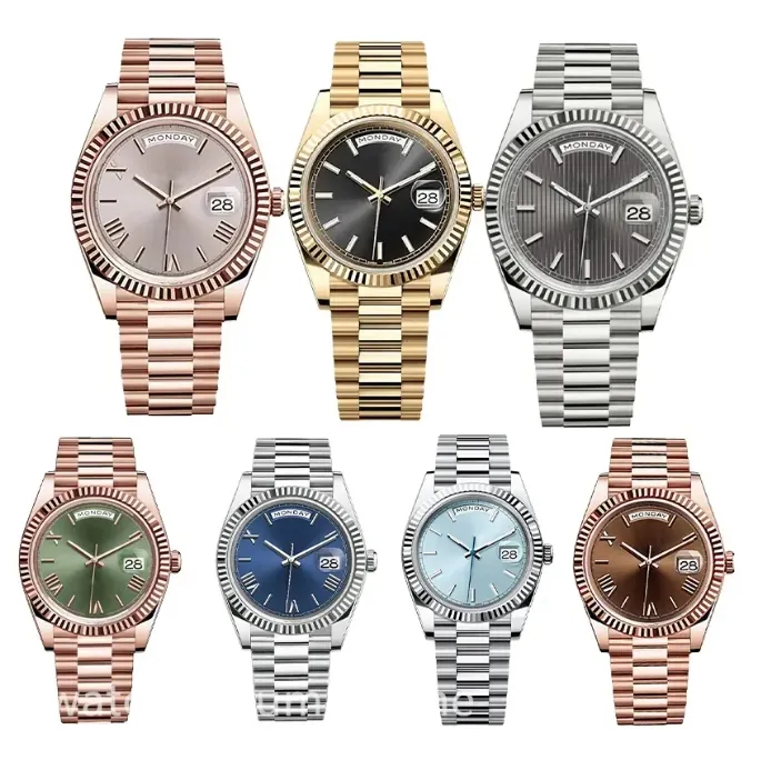 HETS Watch Daydate 41/36 mm Mouvement mécanique automatique Designer en acier inoxydable Montre de Luxe 41 mm pour femmes étanches